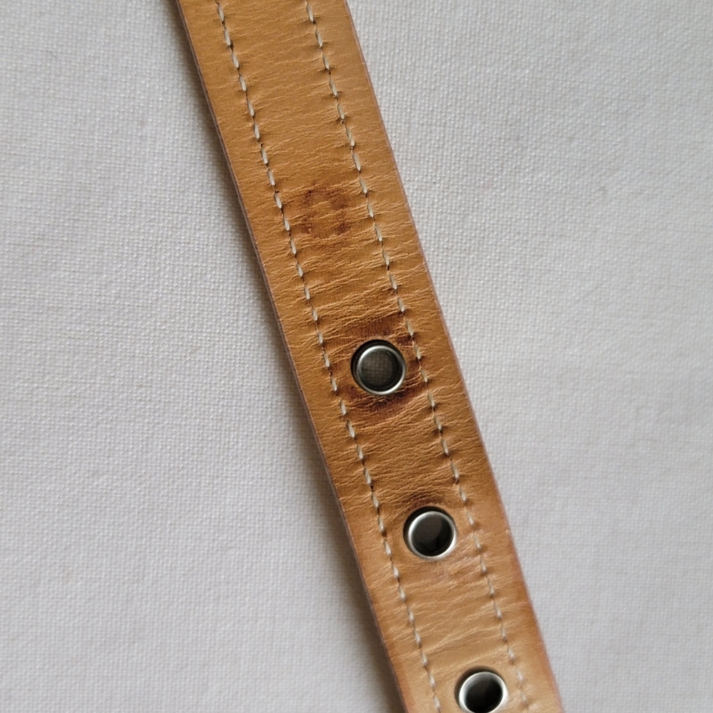 Coach Black Tan Leather Wrap Bracelet Sterling Silver 925 Buckle Bracelet Y2K - Picture 7 of 10